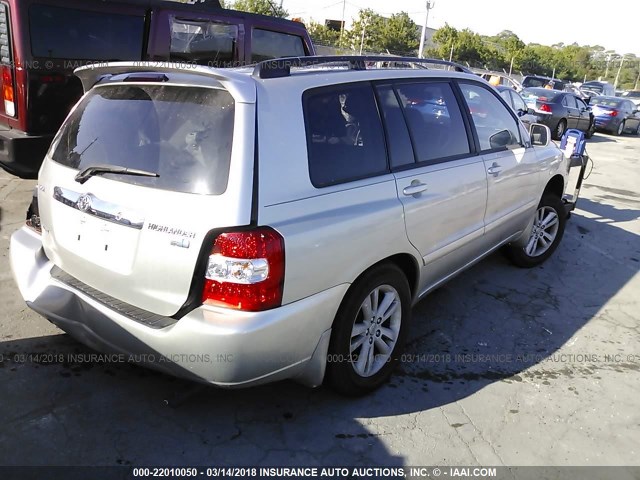 JTEEW21A770045711 - 2007 TOYOTA HIGHLANDER HYBRID SILVER photo 4