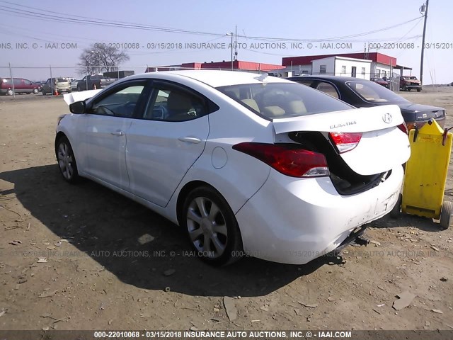 5NPDH4AEXCH117636 - 2012 HYUNDAI ELANTRA GLS/LIMITED WHITE photo 3