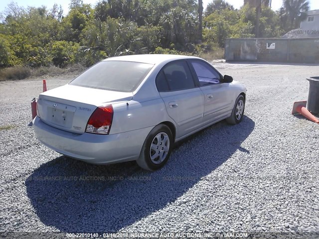 KMHDN46D76U313399 - 2006 HYUNDAI ELANTRA GLS/GT/LIMITED SILVER photo 4