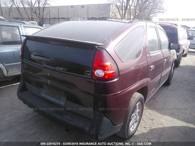 3G7DB03E92S599087 - 2002 PONTIAC AZTEK MAROON photo 4