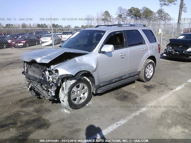 1FMCU0EG7BKA12320 - 2011 FORD ESCAPE LIMITED SILVER photo 2