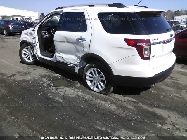 1FM5K7D82EGB39937 - 2014 FORD EXPLORER XLT WHITE photo 3