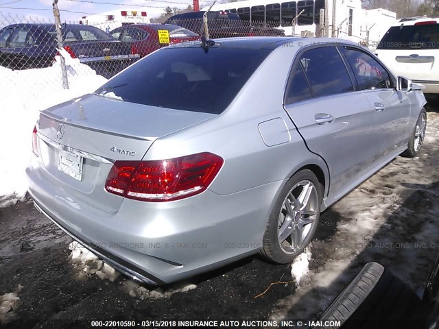 WDDHF8JB0EA776278 - 2014 MERCEDES-BENZ E 350 4MATIC SILVER photo 4