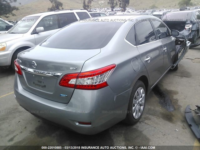 3N1AB7AP5EY222827 - 2014 NISSAN SENTRA S/SV/SR/SL GRAY photo 4