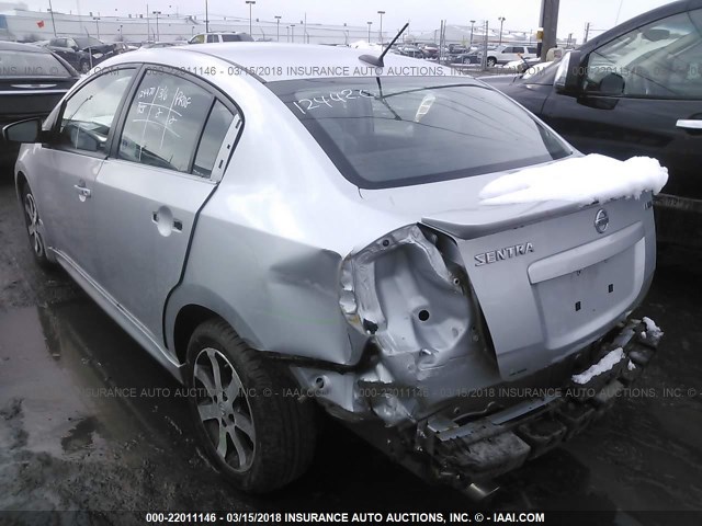 3N1AB6AP8CL752424 - 2012 NISSAN SENTRA 2.0/2.0S/SR/2.0SL SILVER photo 3