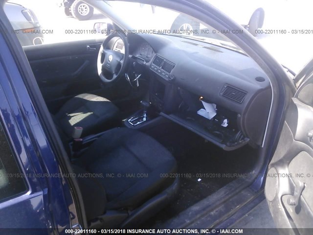 9BWBK61J824049302 - 2002 VOLKSWAGEN GOLF GL BLUE photo 5