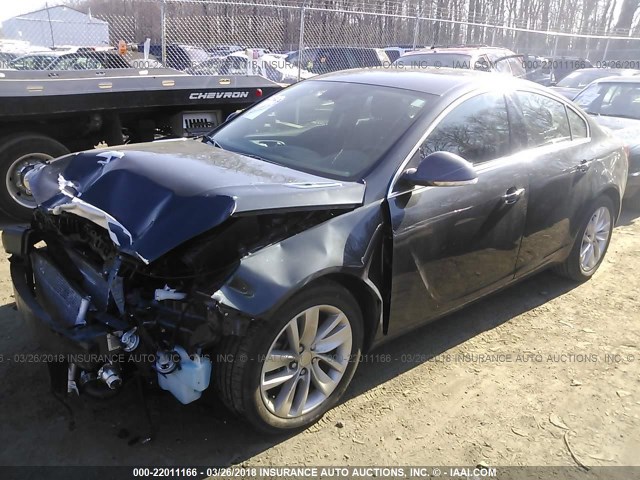 2G4GK5EX8F9176669 - 2015 BUICK REGAL GRAY photo 2