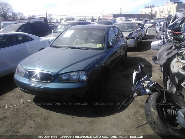 KMHDN45D23U566658 - 2003 HYUNDAI ELANTRA GLS/GT BLUE photo 2