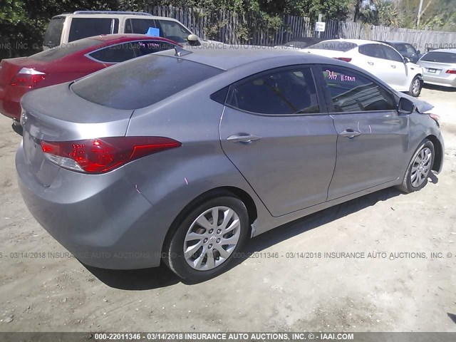 KMHDH4AEXDU498228 - 2013 HYUNDAI ELANTRA GLS/LIMITED GRAY photo 4