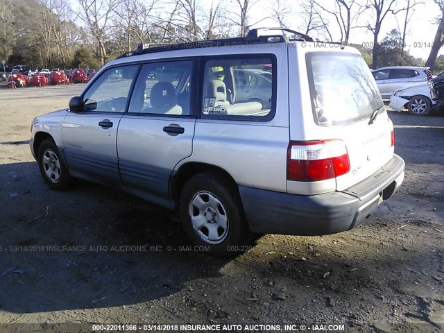 JF1SF63521H700712 - 2001 SUBARU FORESTER L SILVER photo 3