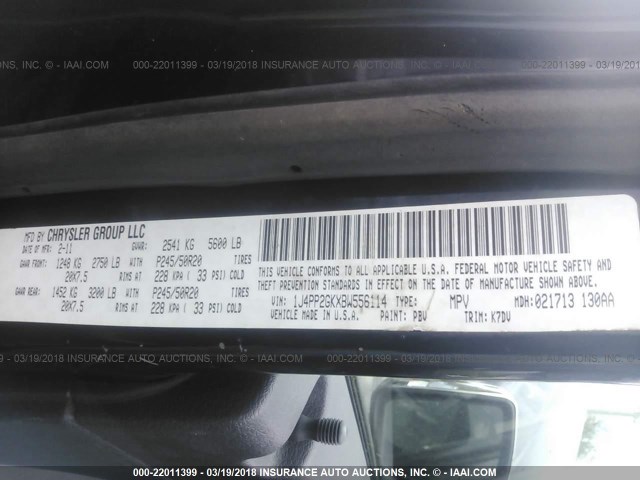 1J4PP2GKXBW556114 - 2011 JEEP LIBERTY SPORT მუქი ლურჯი ფოტო 9