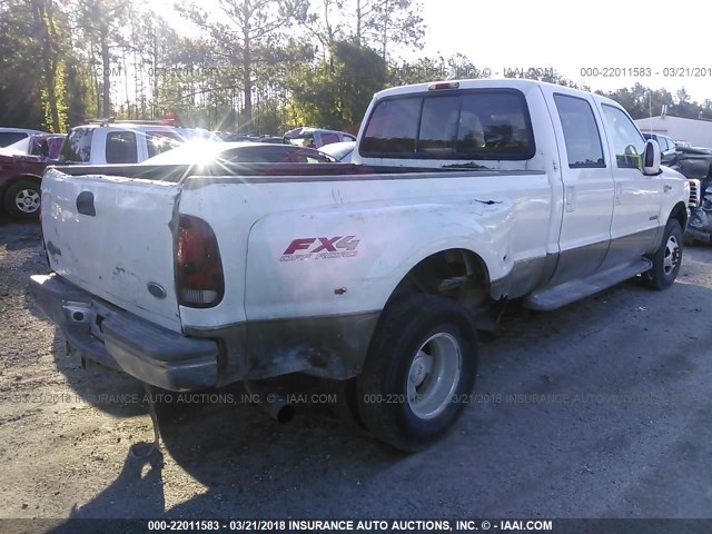 1FTWW33P84EA33386 - 2004 FORD F350 SUPER DUTY WHITE photo 4