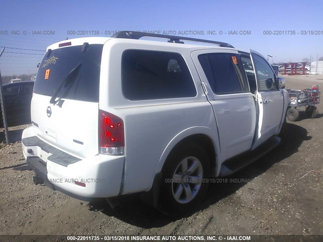 5N1BA0NDXBN615500 - 2011 NISSAN ARMADA SV/SL/PLATINUM WHITE photo 4