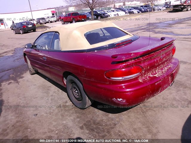 3C3EL45H7VT516678 - 1997 CHRYSLER SEBRING JX RED photo 3