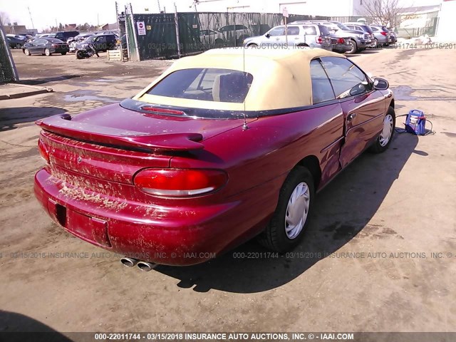 3C3EL45H7VT516678 - 1997 CHRYSLER SEBRING JX RED photo 4