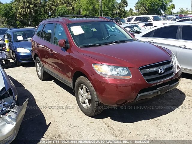 5NMSG13D37H110592 - 2007 HYUNDAI SANTA FE GLS RED photo 1