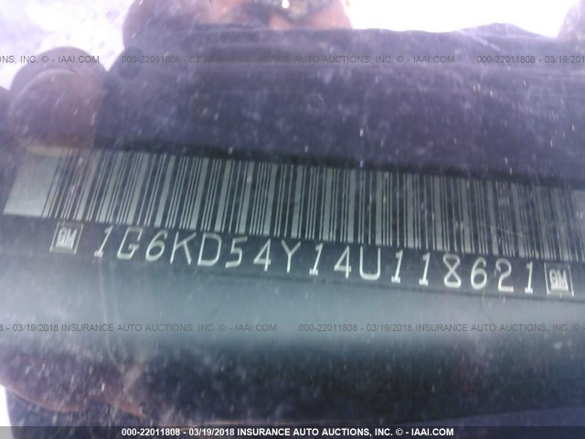 1G6KD54Y14U118621 - 2004 CADILLAC DEVILLE RED photo 9