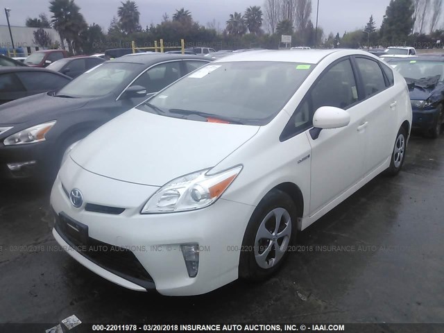 JTDKN3DUXF0480338 - 2015 TOYOTA PRIUS Ağ foto 2