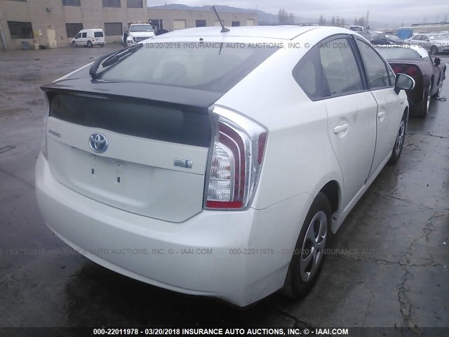 JTDKN3DUXF0480338 - 2015 TOYOTA PRIUS Ağ foto 4
