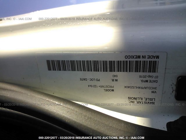 3HCDJAPR4HL523404 - 2017 INTERNATIONAL PROSTAR أبيض صورة 10