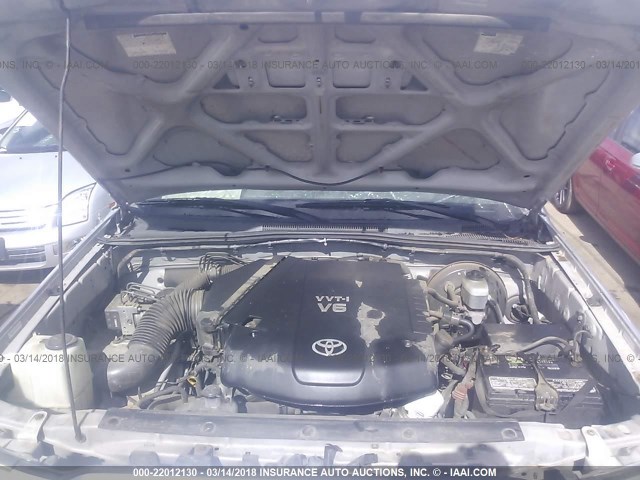 5TELU42N76Z170401 - 2006 TOYOTA TACOMA DOUBLE CAB ვერცხლისფერი ფოტო 10