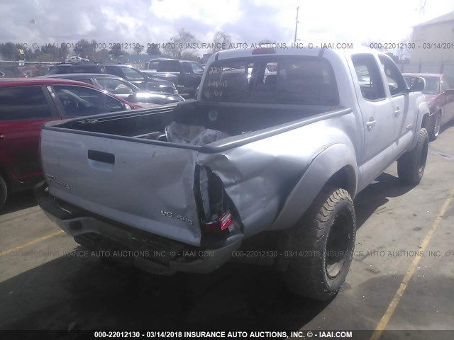 5TELU42N76Z170401 - 2006 TOYOTA TACOMA DOUBLE CAB ვერცხლისფერი ფოტო 4