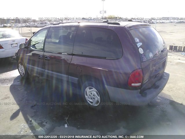 2B4GP44G5XR380331 - 1999 DODGE GRAND CARAVAN SE/SPORT MAROON photo 3