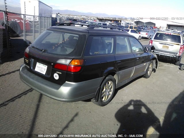 4S3BH686117622208 - 2001 SUBARU LEGACY OUTBACK LIMITED BLACK photo 4