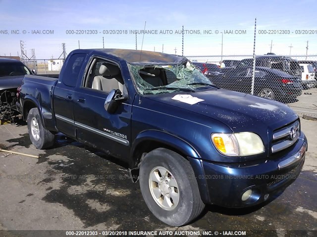 5TBRT34144S445534 - 2004 TOYOTA TUNDRA ACCESS CAB SR5 BLUE photo 1