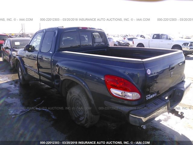 5TBRT34144S445534 - 2004 TOYOTA TUNDRA ACCESS CAB SR5 BLUE photo 3