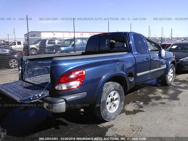 5TBRT34144S445534 - 2004 TOYOTA TUNDRA ACCESS CAB SR5 BLUE photo 4