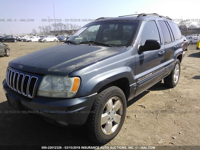 1J4GX58N91C534101 - 2001 JEEP GRAND CHEROKEE LIMITED BLUE photo 2