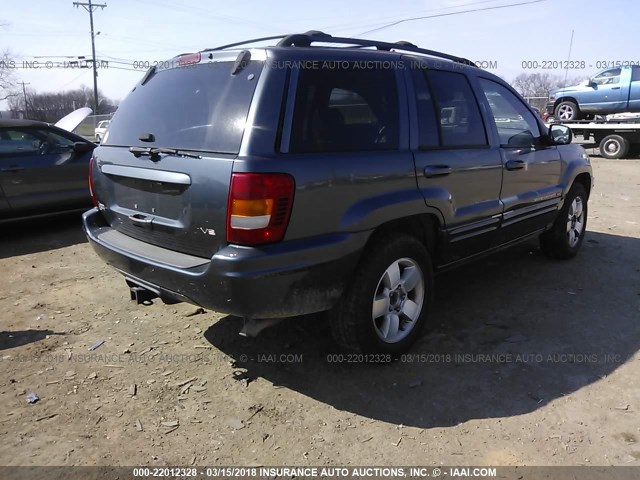 1J4GX58N91C534101 - 2001 JEEP GRAND CHEROKEE LIMITED BLUE photo 4