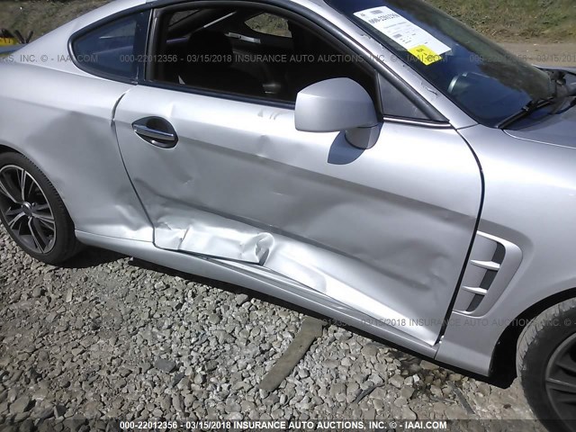 KMHHM65DX6U218532 - 2006 HYUNDAI TIBURON GS SILVER photo 6