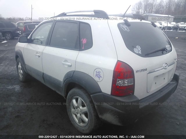 KM8JN72D85U072008 - 2005 HYUNDAI TUCSON GLS/LX WHITE photo 3