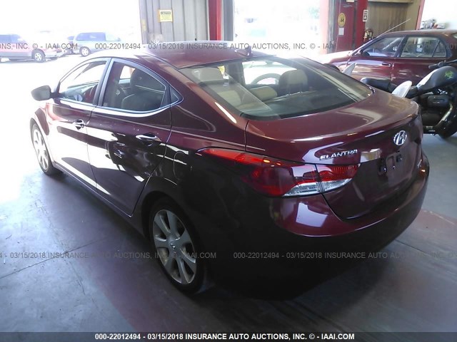 KMHDH4AE4DU612806 - 2013 HYUNDAI ELANTRA GLS/LIMITED RED photo 3