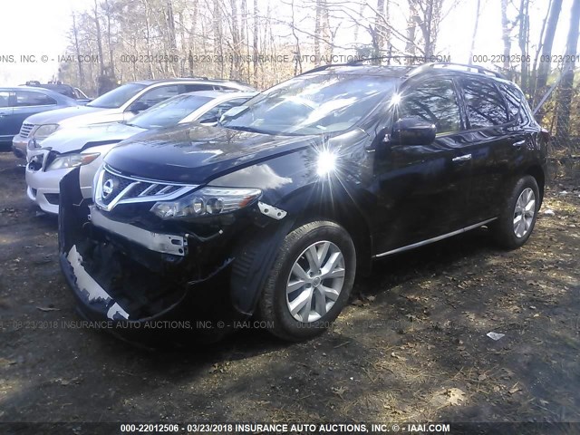 JN8AZ1MW2DW317204 - 2013 NISSAN MURANO S/SL/LE BLACK photo 2