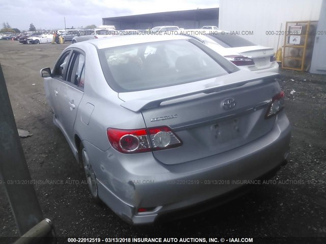 5YFBU4EE0DP140358 - 2013 TOYOTA COROLLA S/LE SILVER photo 3