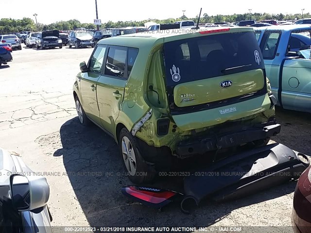 KNDJN2A2XE7715903 - 2014 KIA SOUL GREEN photo 3