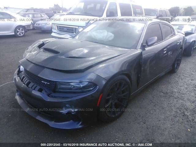 2C3CDXL99GH246298 - 2016 DODGE CHARGER SRT HELLCAT GRAY photo 2