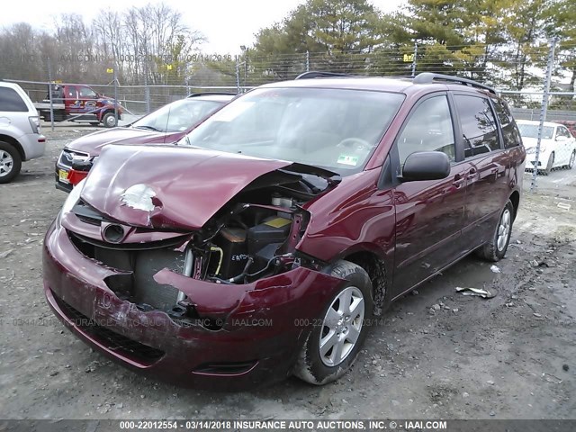 5TDKK4CC2AS331306 - 2010 TOYOTA SIENNA CE/LE RED photo 2