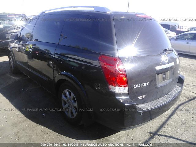 5N1BV28U58N122795 - 2008 NISSAN QUEST S/SE/SL BLACK photo 3