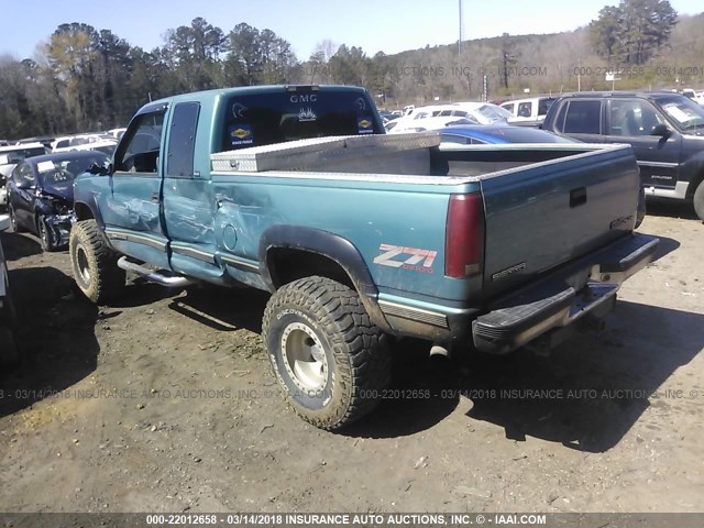 2GTEK19RXV1502789 - 1997 GMC SIERRA K1500 GREEN photo 3