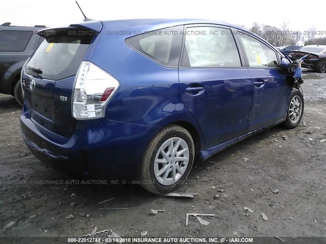 JTDZN3EU9E3315276 - 2014 TOYOTA PRIUS V BLUE photo 4