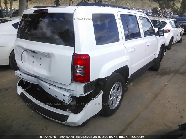 1C4NJPBB2GD536834 - 2016 JEEP PATRIOT SPORT WHITE photo 4