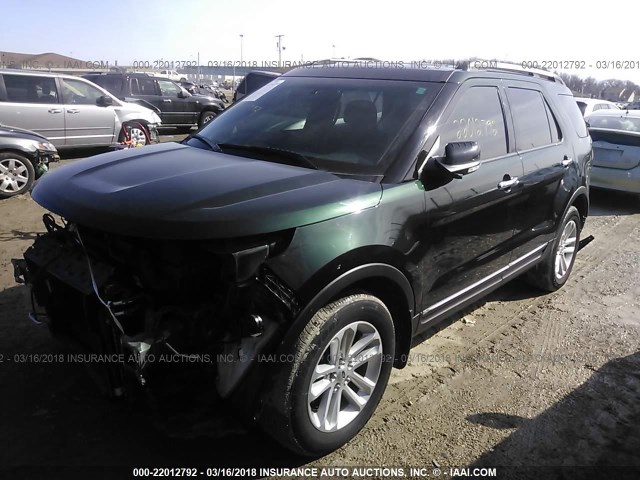 1FM5K8D89DGB56836 - 2013 FORD EXPLORER XLT GREEN photo 2