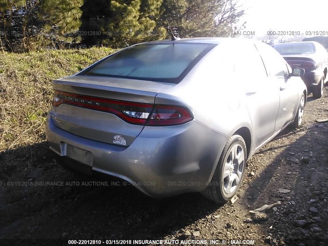 1C3CDFAA5FD117235 - 2015 DODGE DART SE SILVER photo 4