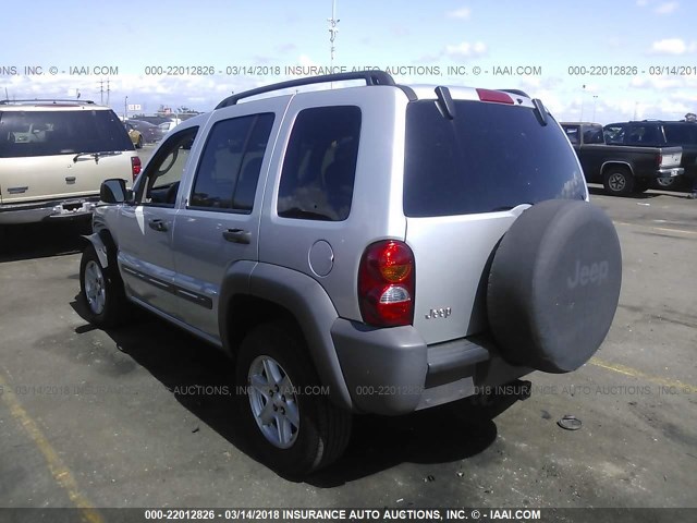 1J4GK48K63W662585 - 2003 JEEP LIBERTY SPORT/FREEDOM ვერცხლისფერი ფოტო 3