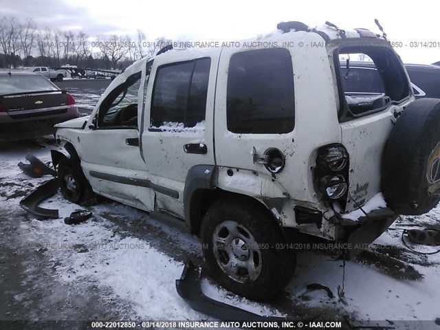 1J4GL48K65W638593 - 2005 JEEP LIBERTY SPORT WHITE photo 3