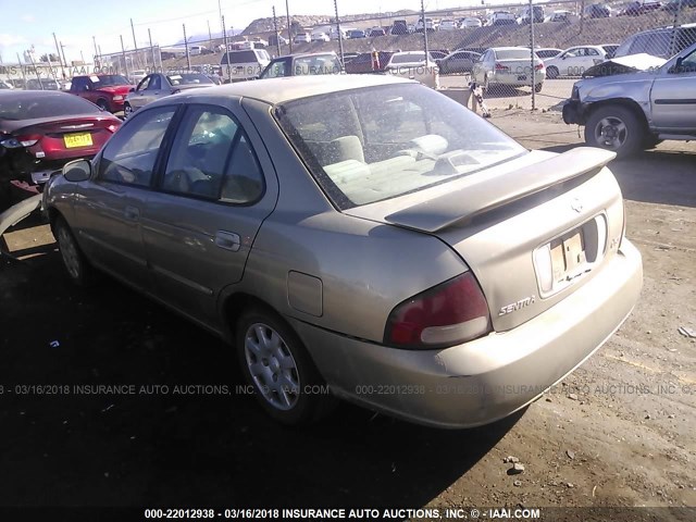 3N1CB51D51L491548 - 2001 NISSAN SENTRA XE/GXE GOLD photo 3